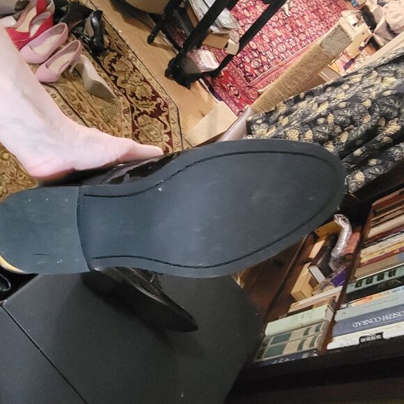 Men s Black Patent Leather Derby Dress Shoes size 8 The Black Tux Premium Formal - Picture 12 of 16